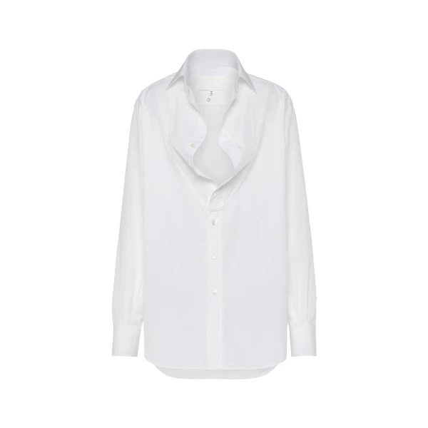 Maison Margiela Folded Collar Shirt in White | Coveti