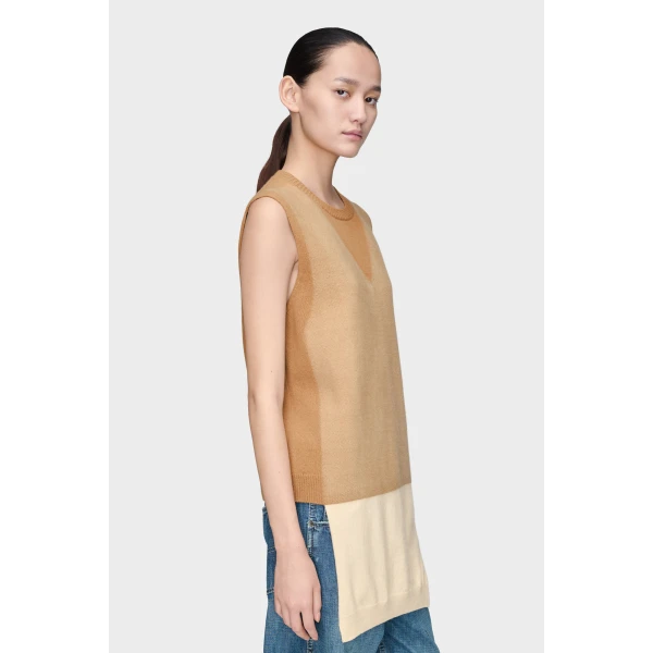 Maison Margiela Fused Knit Vest in Beige | Sweaters | Coveti