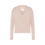 Maison Margiela Gardening Hemp Knit Cardigan in Pale Pink | Coveti