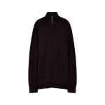 Maison Margiela Half-Zip Knit Sweater in Bordeaux | Coveti