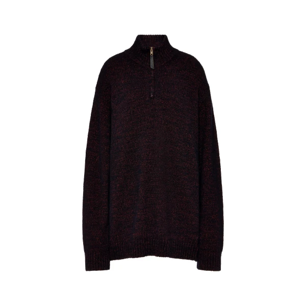 Half-Zip Knit Sweater in Bordeaux