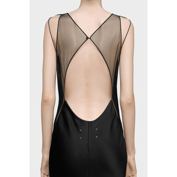 Maison Margiela Hammered Satin Gown in Black | Evening Gowns | Coveti