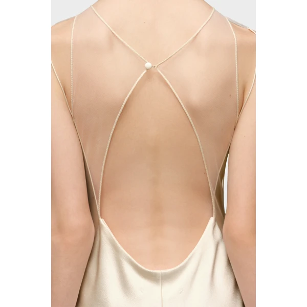 Maison Margiela Hammered Satin Gown in Ivory | Evening Gowns | Coveti