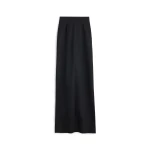 Maison Margiela High-Waist Virgin Wool Column Skirt in Black | Coveti
