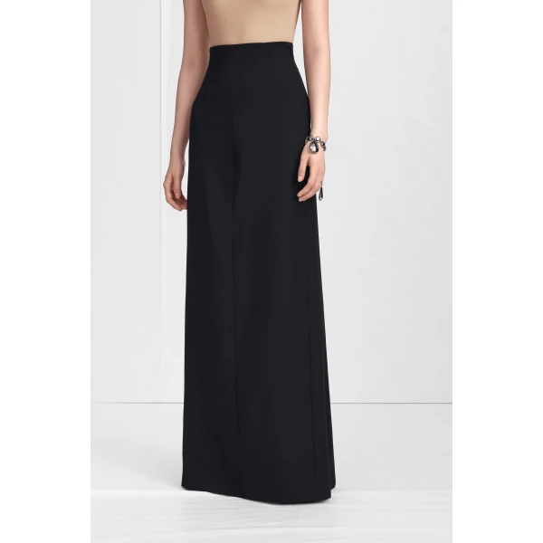 Maison Margiela High-Waist Virgin Wool Column Skirt in Black | Maxi Skirts | Coveti