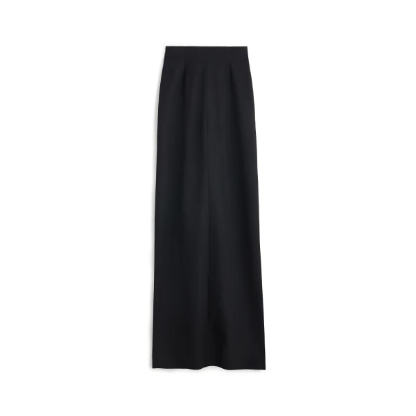 Maison Margiela High-Waist Virgin Wool Column Skirt in Black | Coveti