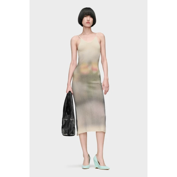 Maison Margiela Knit Maxi Dress in Ecru | Maxi Dresses | Coveti