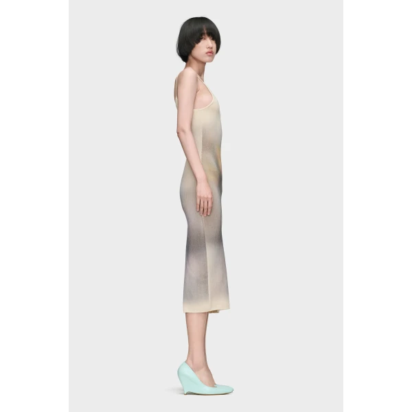 Maison Margiela Knit Maxi Dress in Ecru | Maxi Dresses | Coveti