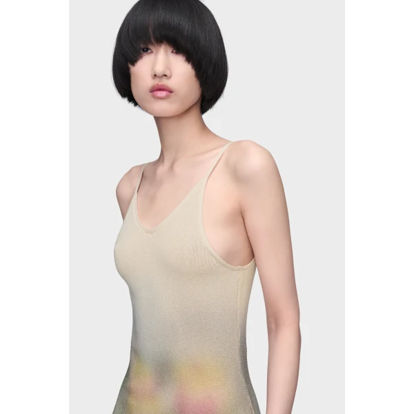 Maison Margiela Knit Maxi Dress in Ecru | Maxi Dresses | Coveti