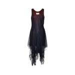 Maison Margiela Lace Midi Dress in Black | Coveti