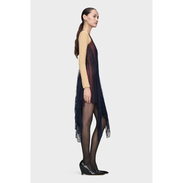 Maison Margiela Lace Midi Dress in Black | Midi Dresses | Coveti