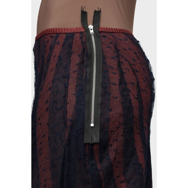 Maison Margiela Lace Midi Skirt in Black | Midi Skirts | Coveti