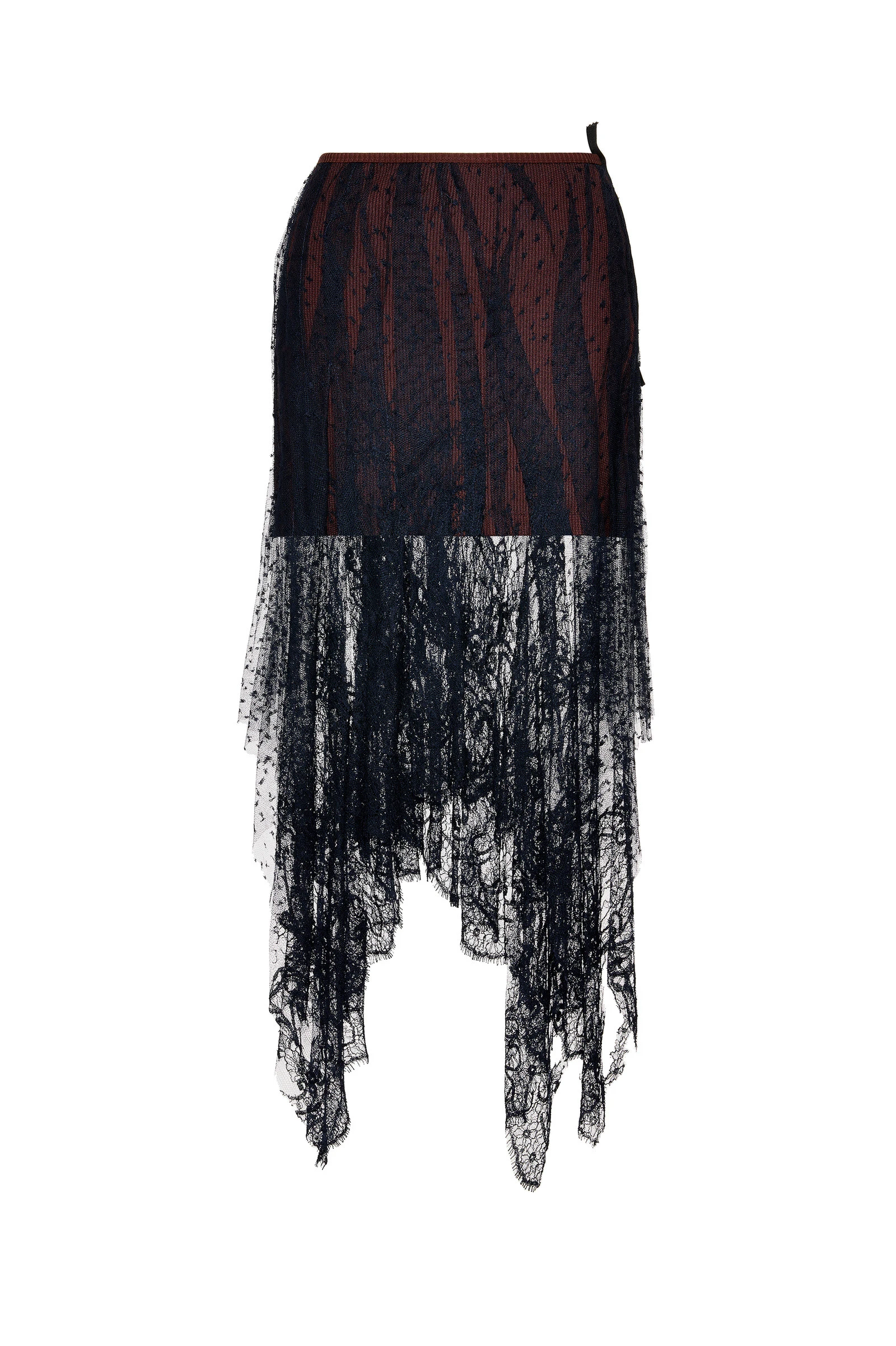 Maison Margiela Lace Midi Skirt in Black Maison Margiela Lace Midi Skirt in Black | Coveti