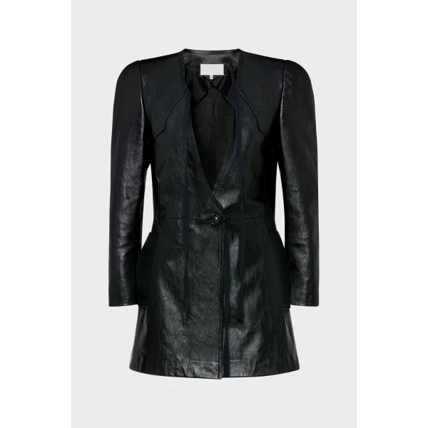Maison Margiela Leather Jacket in Black | Leather Jackets | Coveti
