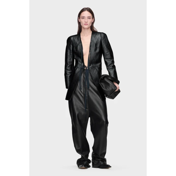 Maison Margiela Leather Jacket in Black | Leather Jackets | Coveti