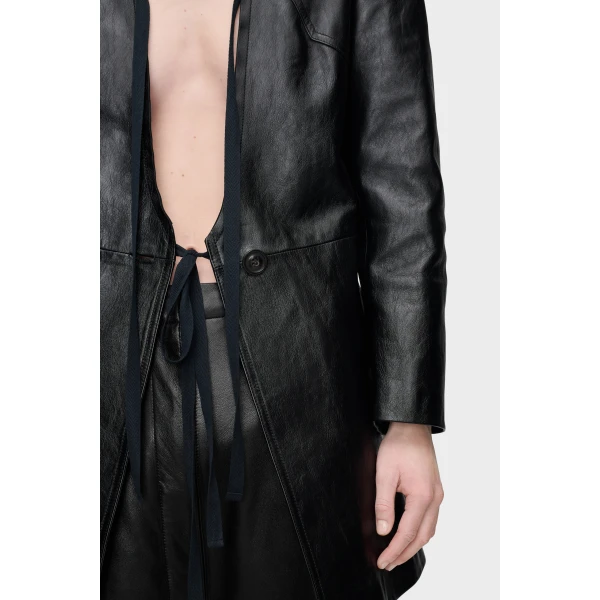 Maison Margiela Leather Jacket in Black | Leather Jackets | Coveti