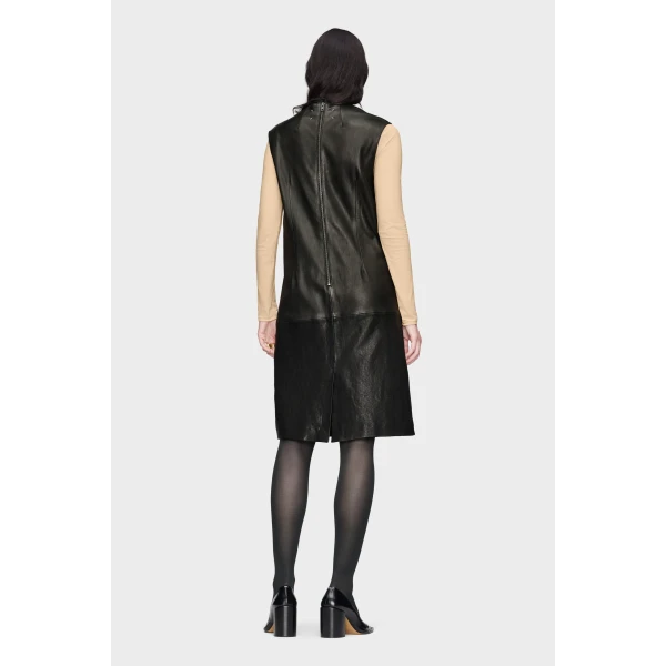 Maison Margiela Leather Midi Dress in Black | Midi Dresses | Coveti