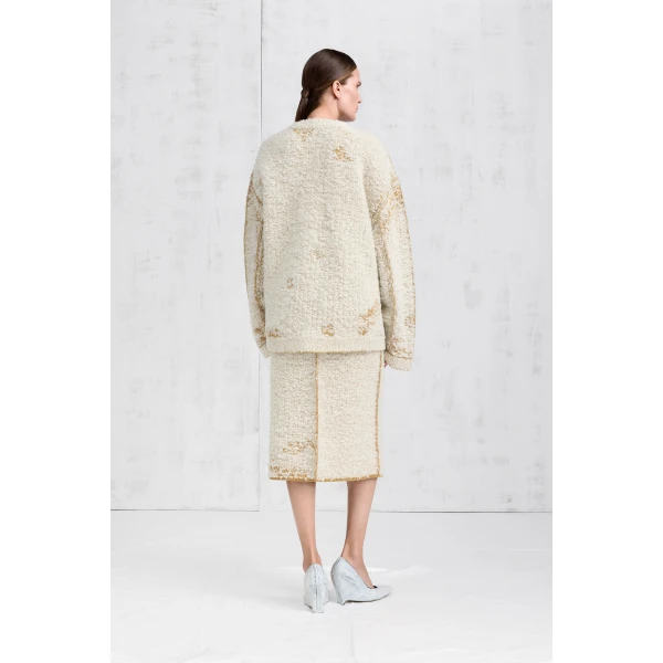 Maison Margiela Lived-In Knit Cardigan in White | Cardigan | Coveti