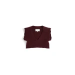 Maison Margiela Lived-In Raw-Edge Knit Vest in Bordeaux | Coveti