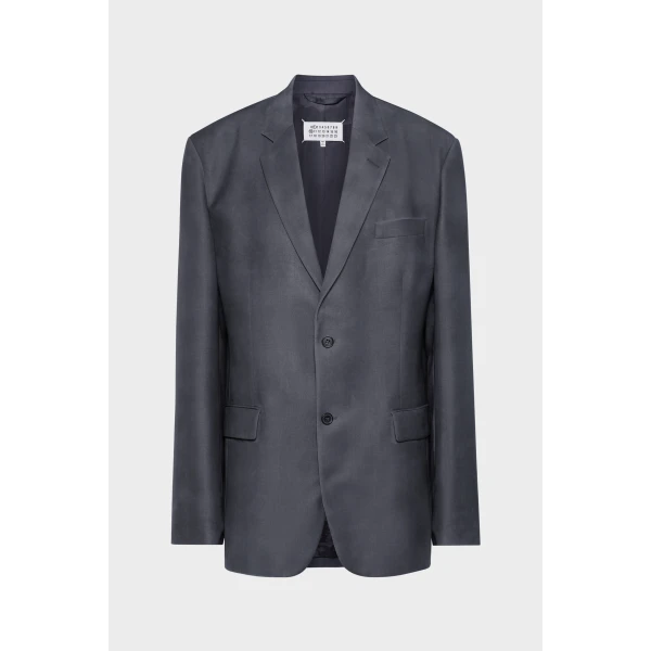 Maison Margiela Mohair Wool Suit Jacket in Dark Avion | Blazers | Coveti