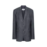 Maison Margiela Mohair Wool Suit Jacket in Dark Avion | Coveti