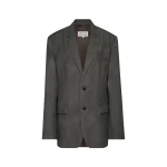 Maison Margiela Mohair Wool Suit Jacket in Dark Taupe | Coveti