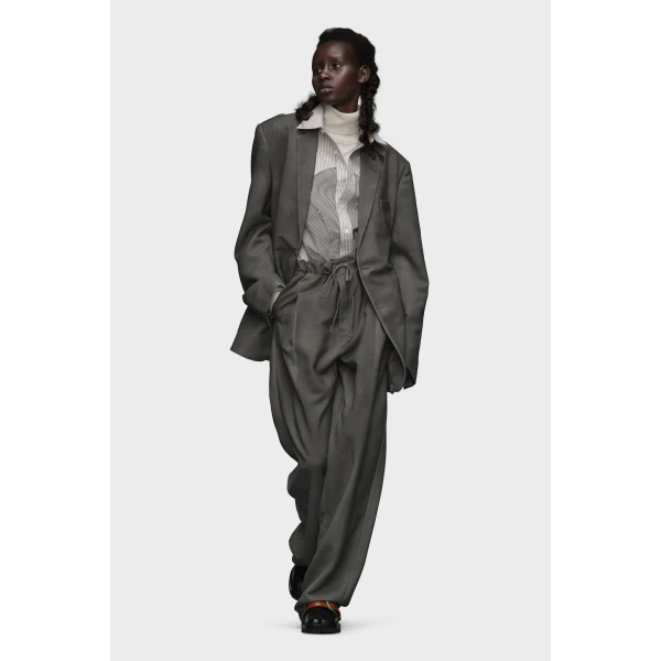 Maison Margiela Mohair Wool Suit Jacket in Dark Taupe | Blazers | Coveti