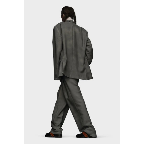 Maison Margiela Mohair Wool Suit Jacket in Dark Taupe | Blazers | Coveti