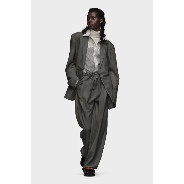 Maison Margiela Mohair Wool Suit Jacket in Dark Taupe | Blazers | Coveti