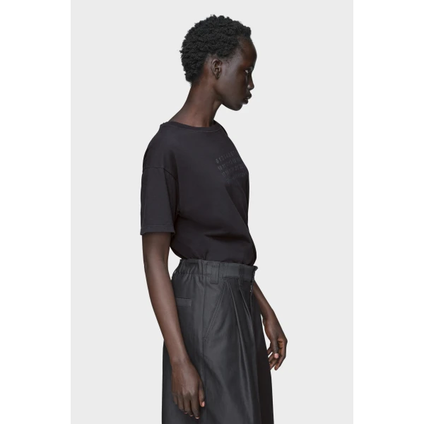 Maison Margiela Numeric Cotton Jersey T-Shirt in Black | T-shirts | Coveti