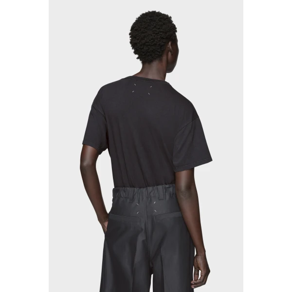 Maison Margiela Numeric Cotton Jersey T-Shirt in Black | T-shirts | Coveti