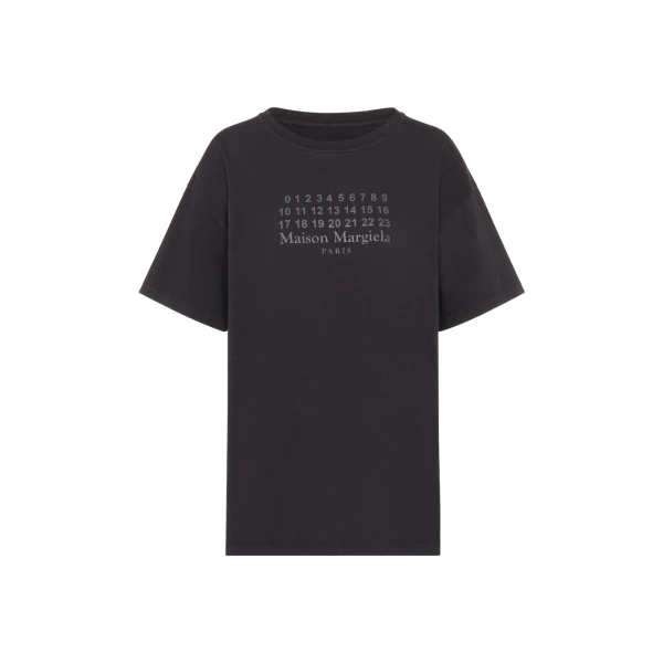 Numeric Cotton Jersey T-Shirt in Black