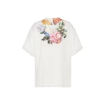 Maison Margiela Painted Flower Jersey T-Shirt in White | Coveti