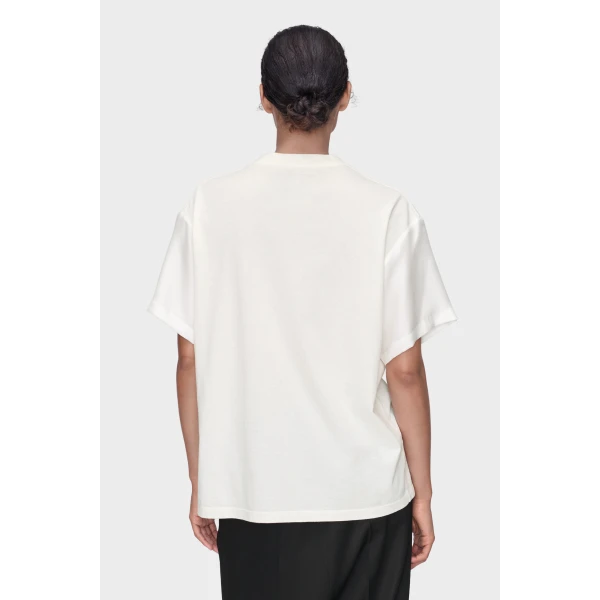 Maison Margiela Painted Flower Jersey T-Shirt in White | T-shirts | Coveti