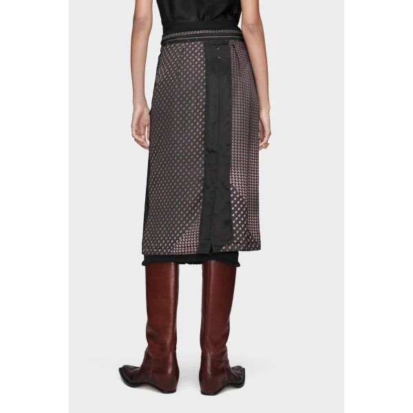 Maison Margiela Paisley Print Midi Skirt in Black | Midi Skirts | Coveti