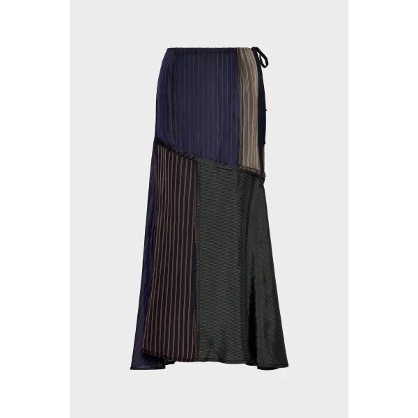 Maison Margiela Patchwork Long Skirt in Mist | Maxi Skirts | Coveti