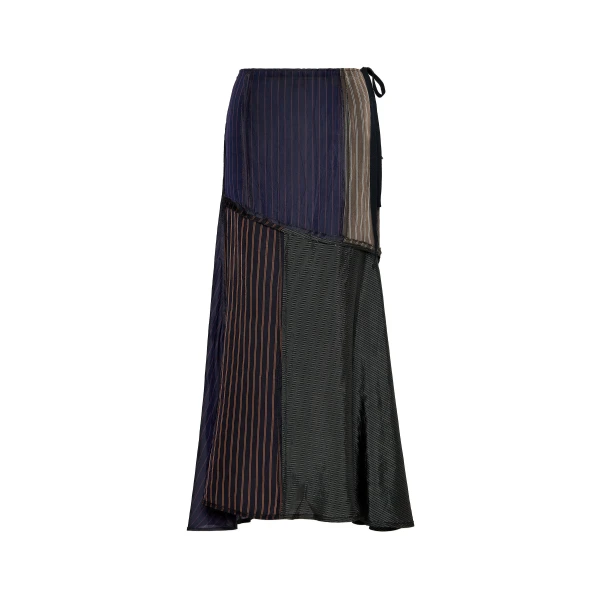 Patchwork Long Skirt in Mist