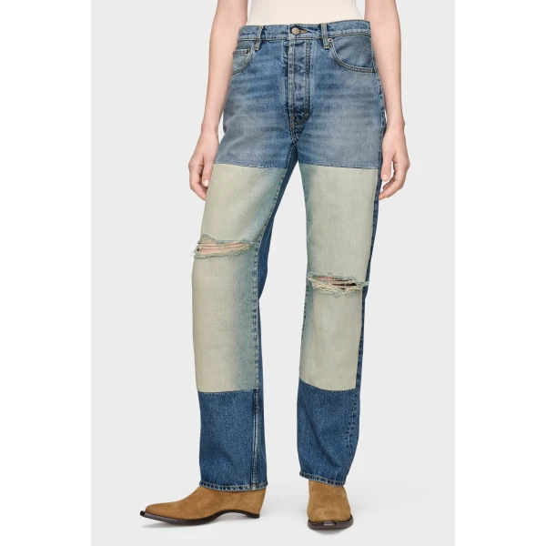 Maison Margiela Patchwork Panel Jeans in Blue | Denim | Coveti