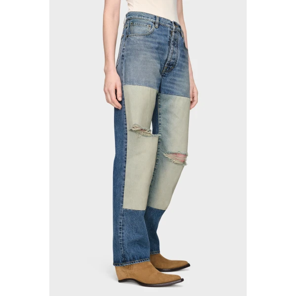 Maison Margiela Patchwork Panel Jeans in Blue | Denim | Coveti