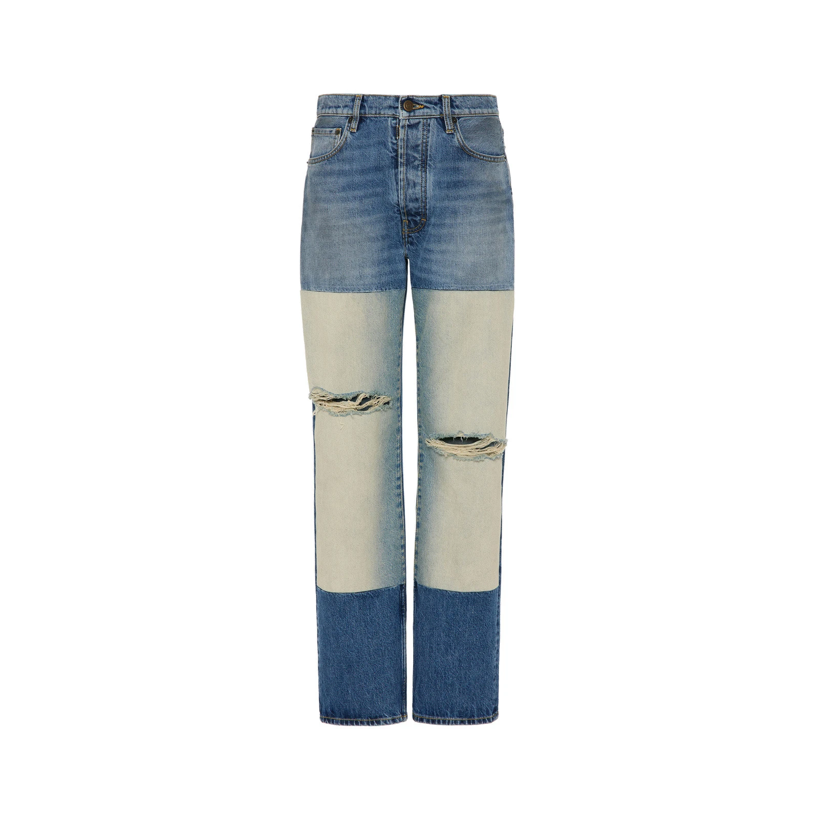 Maison Margiela Patchwork Panel Jeans in Blue Maison Margiela Patchwork Panel Jeans in Blue | Coveti