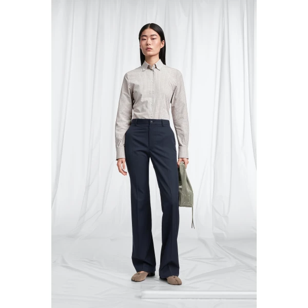 Maison Margiela Pleated Wool Tailored Trousers in Dark Grey | Wide leg pants | Coveti