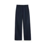 Maison Margiela Pleated Wool Tailored Trousers in Dark Grey | Coveti