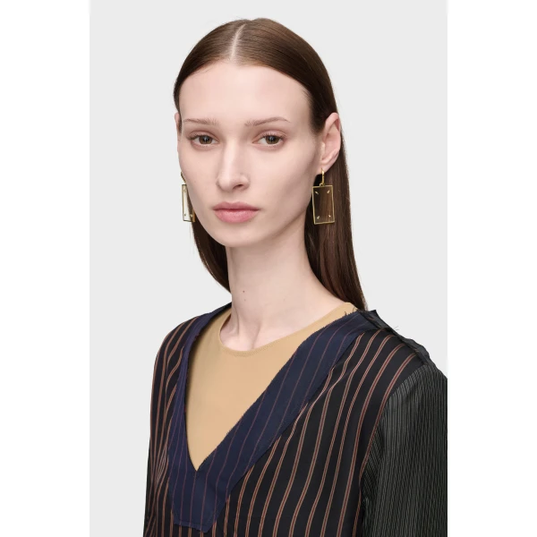 Maison Margiela Printed Long-Sleeve Top in Blue and Black | Long Sleeve | Coveti