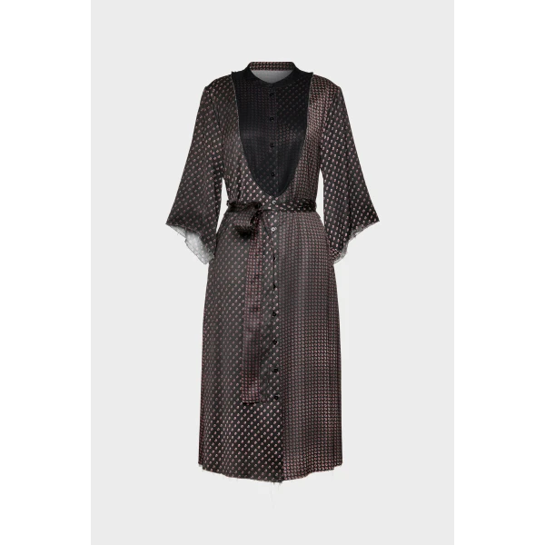 Maison Margiela Printed Midi Shirt Dress in Black | Midi Dresses | Coveti