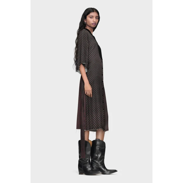 Maison Margiela Printed Midi Shirt Dress in Black | Midi Dresses | Coveti