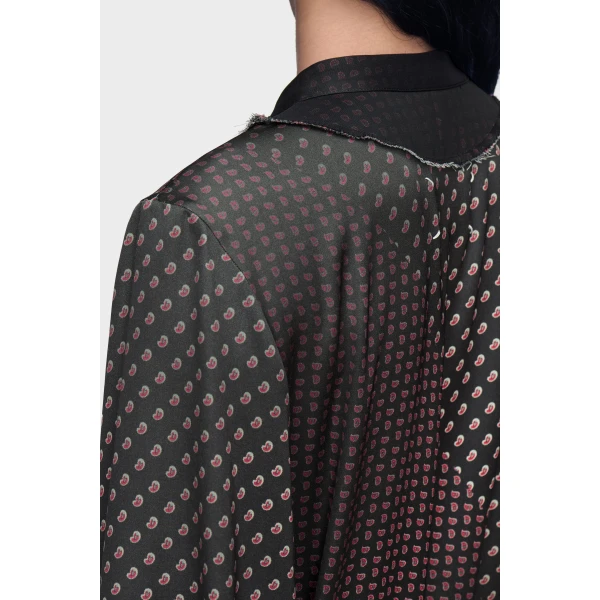 Maison Margiela Printed Midi Shirt Dress in Black | Midi Dresses | Coveti