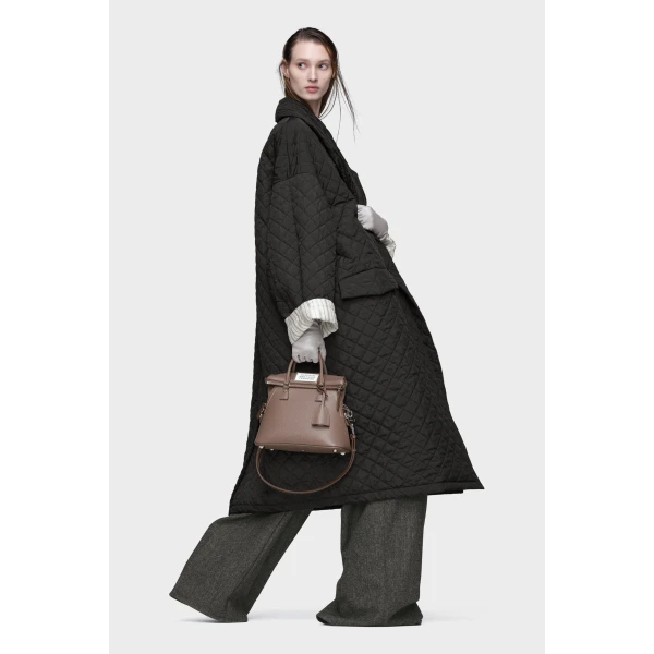 Maison Margiela Quilted Coat in Black | Coats | Coveti