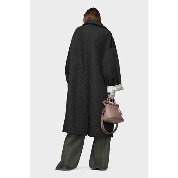 Maison Margiela Quilted Coat in Black | Coats | Coveti