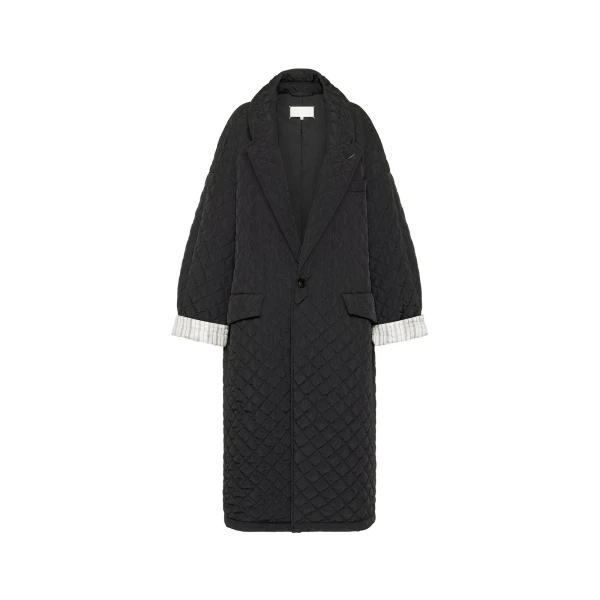 Maison Margiela Quilted Coat in Black | Coveti