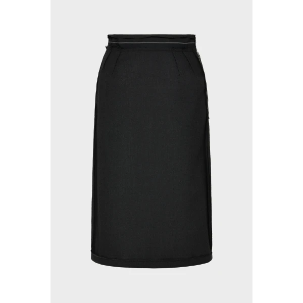Maison Margiela Reversed Midi Skirt in Charcoal | Midi Skirts | Coveti